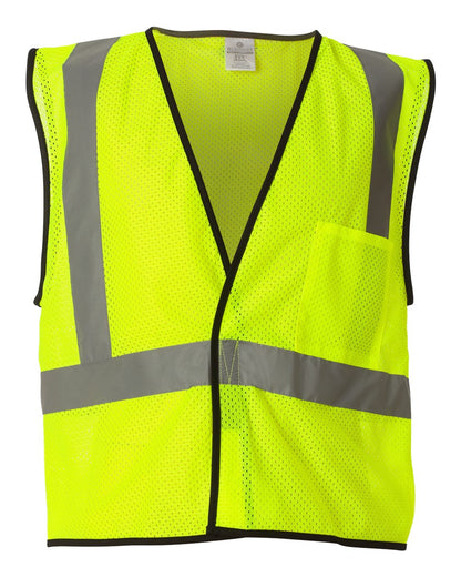 Kishigo - Economy Single Pocket Hook-and-Loop Mesh Vest - 1193-1194 Custom w/ Solid or Reflective Print