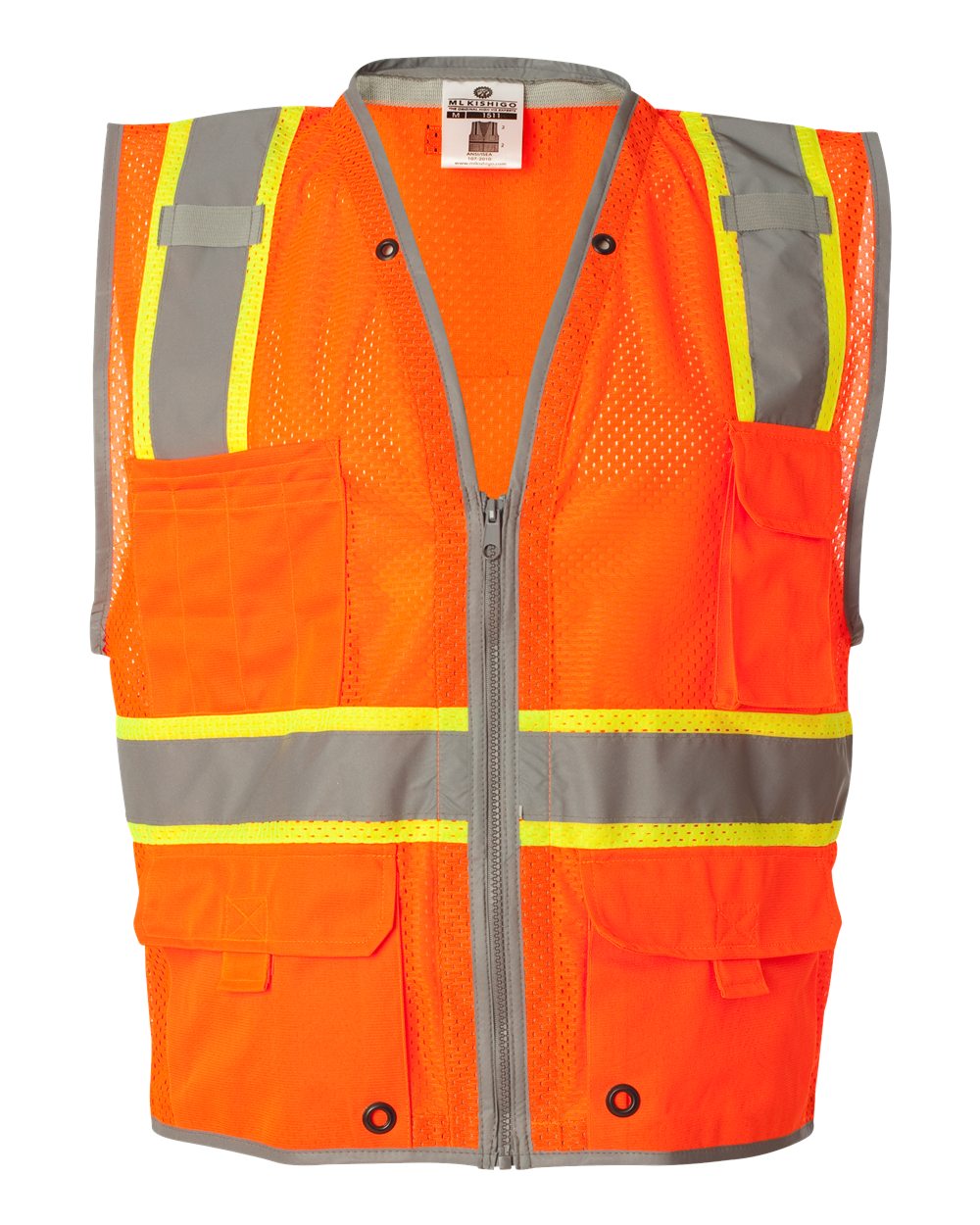 Kishigo - Premium Brilliant Series® Heavy-Duty Class 2 Vest - 1510-1511 Custom w/ Solid or Reflective Print