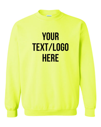 Gildan 18000 Safety Green Sweatshirt Meets ANSI / ISEA 107 Standards