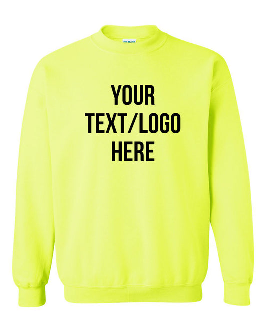 Gildan 18000 Safety Green Sweatshirt Meets ANSI / ISEA 107 Standards