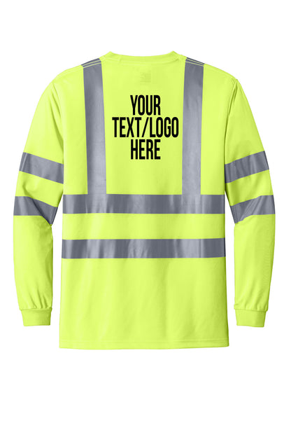 CS409 CornerStone® - ANSI 107 Class 3 Long Sleeve Snag-Resistant Reflective T-Shirt Custom w/ Solid or Reflective Print