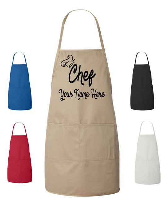 Customized Chef Cooking Apron with Chef Hat Clipart