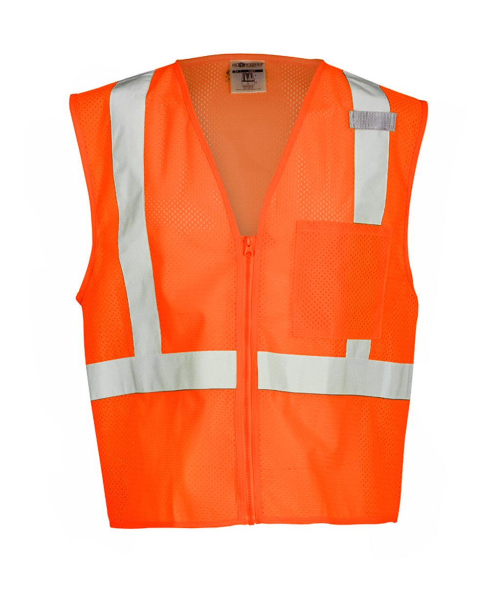 Kishigo - Single Pocket Zipper Mesh Vest - 1089-1090 Custom w/ Solid or Reflective Print