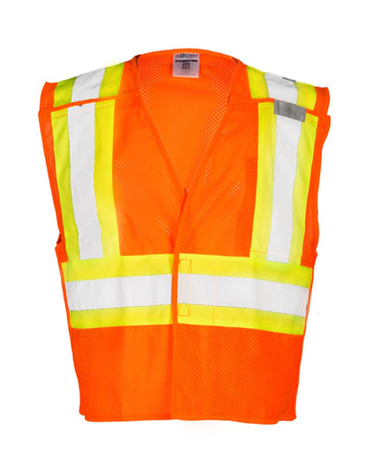 Kishigo - Contrasting Mesh Breakaway Vest - 1174-1176 Custom w/ Solid or Reflective Print