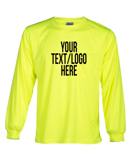 Kishigo - Microfiber Polyester Long Sleeve T-Shirt - 9122-9123 Custom w/ Solid or Reflective Print