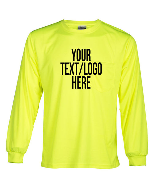 Kishigo - Microfiber Polyester Long Sleeve T-Shirt - 9122-9123 Custom w/ Solid or Reflective Print