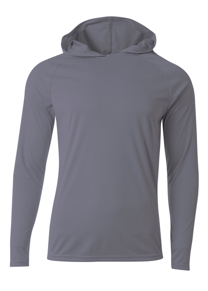 A4 Cooling Performance Long Sleeve Hooded Tee 44+ UPF - N3409