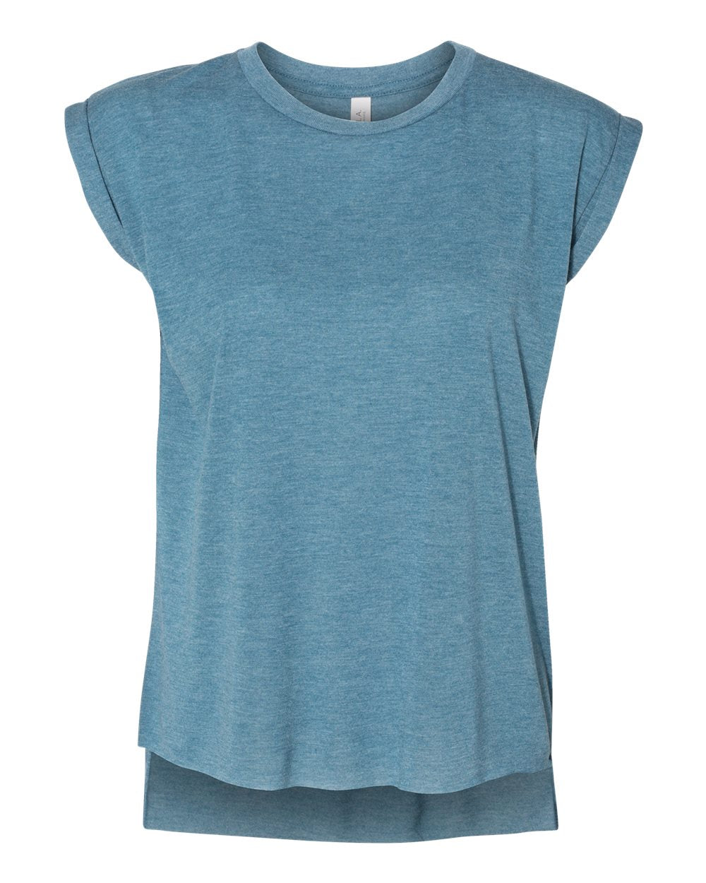 Customized BELLA + CANVAS Women’s Flowy Rolled Cuffs Muscle Tee 8804