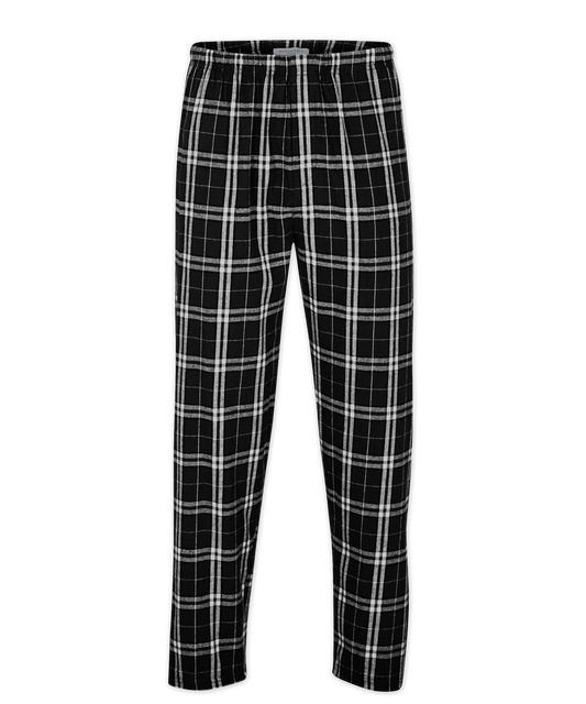 Boxercraft Unisex and Youth Flannel Pants Black and White Flannel Pants with Custom Text