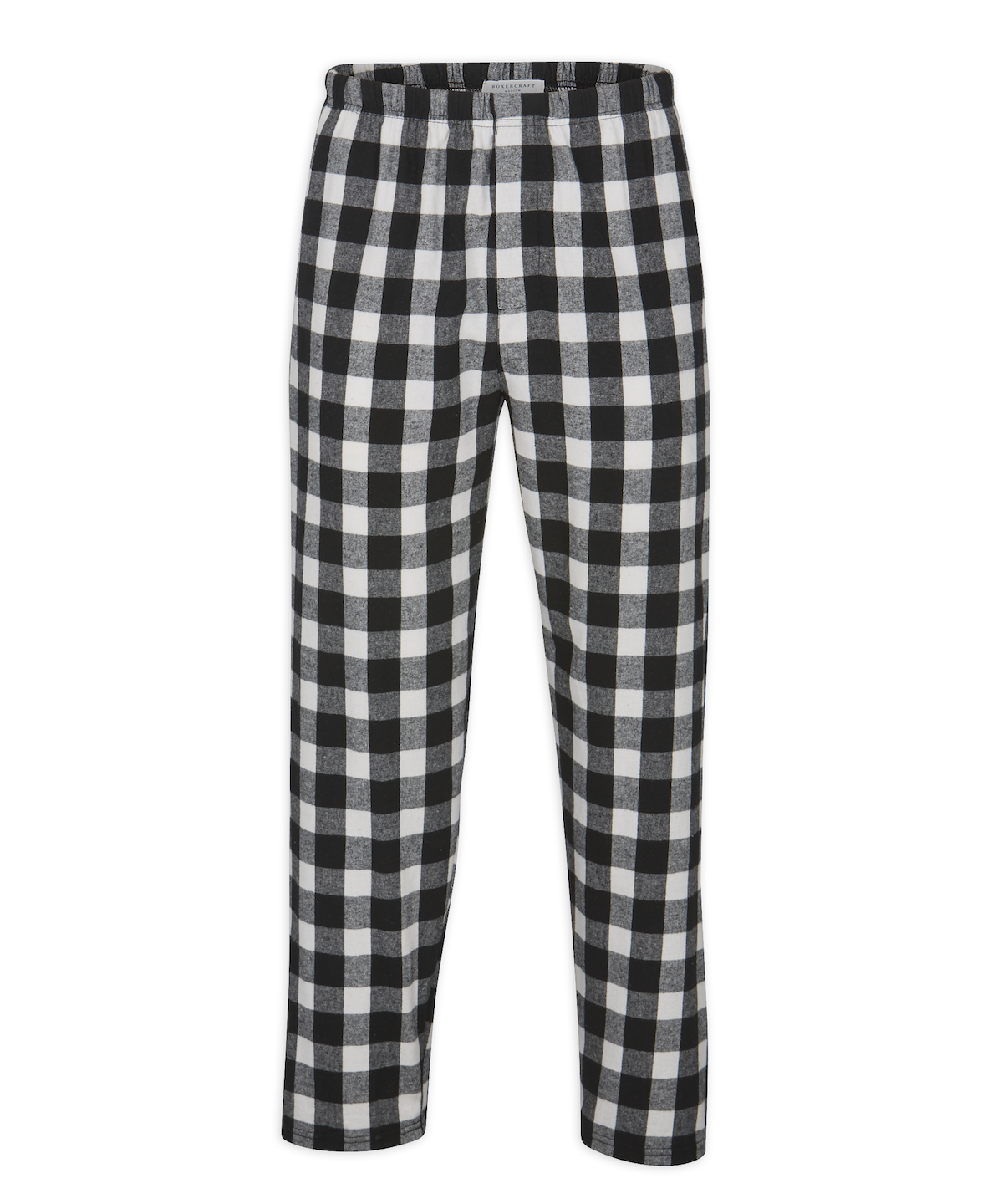Boxercraft Unisex Flannel Pants Black and White Buffalo Flannel Pants with Custom Text