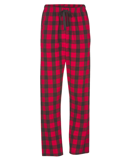 Boxercraft Ladies Henley Flannel Pants Red Black Buffalo Flannel Pants w/ Custom Text/Logo