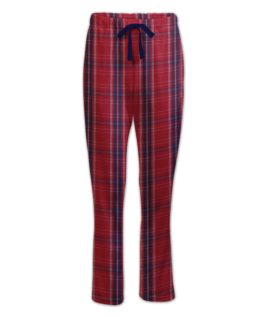 Boxercraft Ladies Henley Flannel Pants Navy Red Flannel Pants with Custom Text/Logo