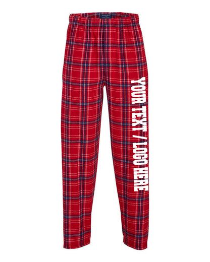 Boxercraft Unisex Flannel Pants Kingston Brick Red Flannel Pants with Custom Text