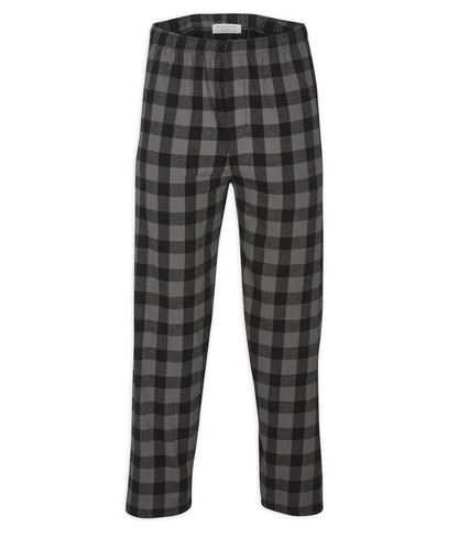 Boxercraft Unisex Flannel Pants Charcoal and Black Buffalo Flannel Pants with Custom Text