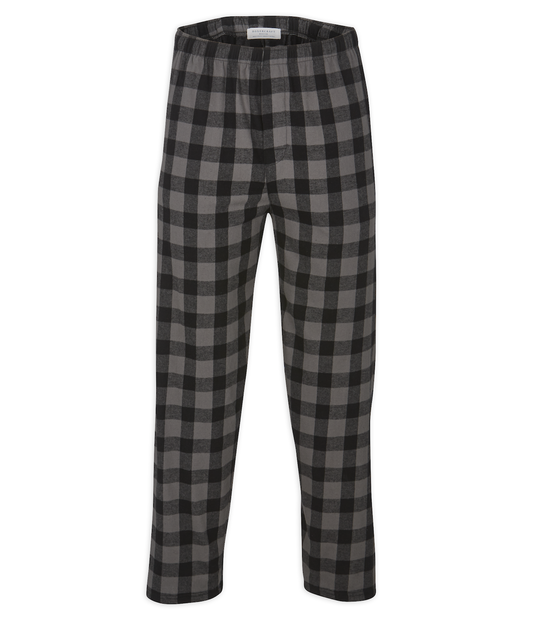 Boxercraft Unisex Flannel Pants Charcoal and Black Buffalo Flannel Pants with Custom Text