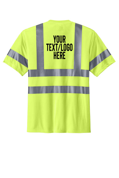 CS408 CornerStone® - ANSI 107 Class 3 Short Sleeve Snag-Resistant Reflective T-Shirt Custom w/ Solid or Reflective Print
