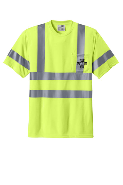 CS408 CornerStone® - ANSI 107 Class 3 Short Sleeve Snag-Resistant Reflective T-Shirt Custom w/ Solid or Reflective Print