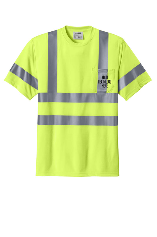 CS408 CornerStone® - ANSI 107 Class 3 Short Sleeve Snag-Resistant Reflective T-Shirt Custom w/ Solid or Reflective Print