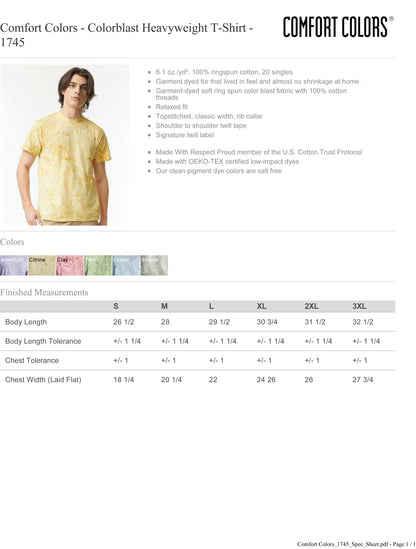Customized Comfort Colors Colorblast Heavyweight 1745 Tshirt