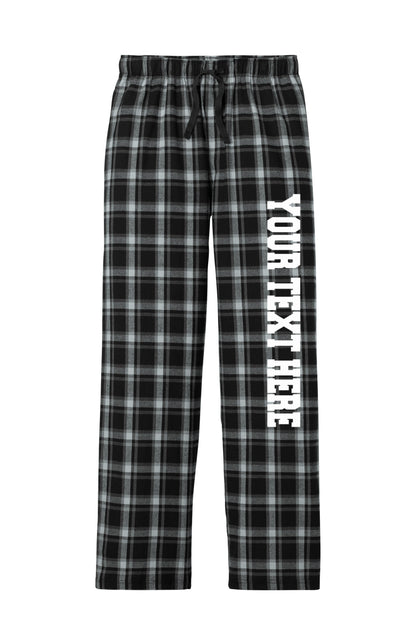 District Unisex Black and Grey Flannel Pants w/ Custom Text/Logo