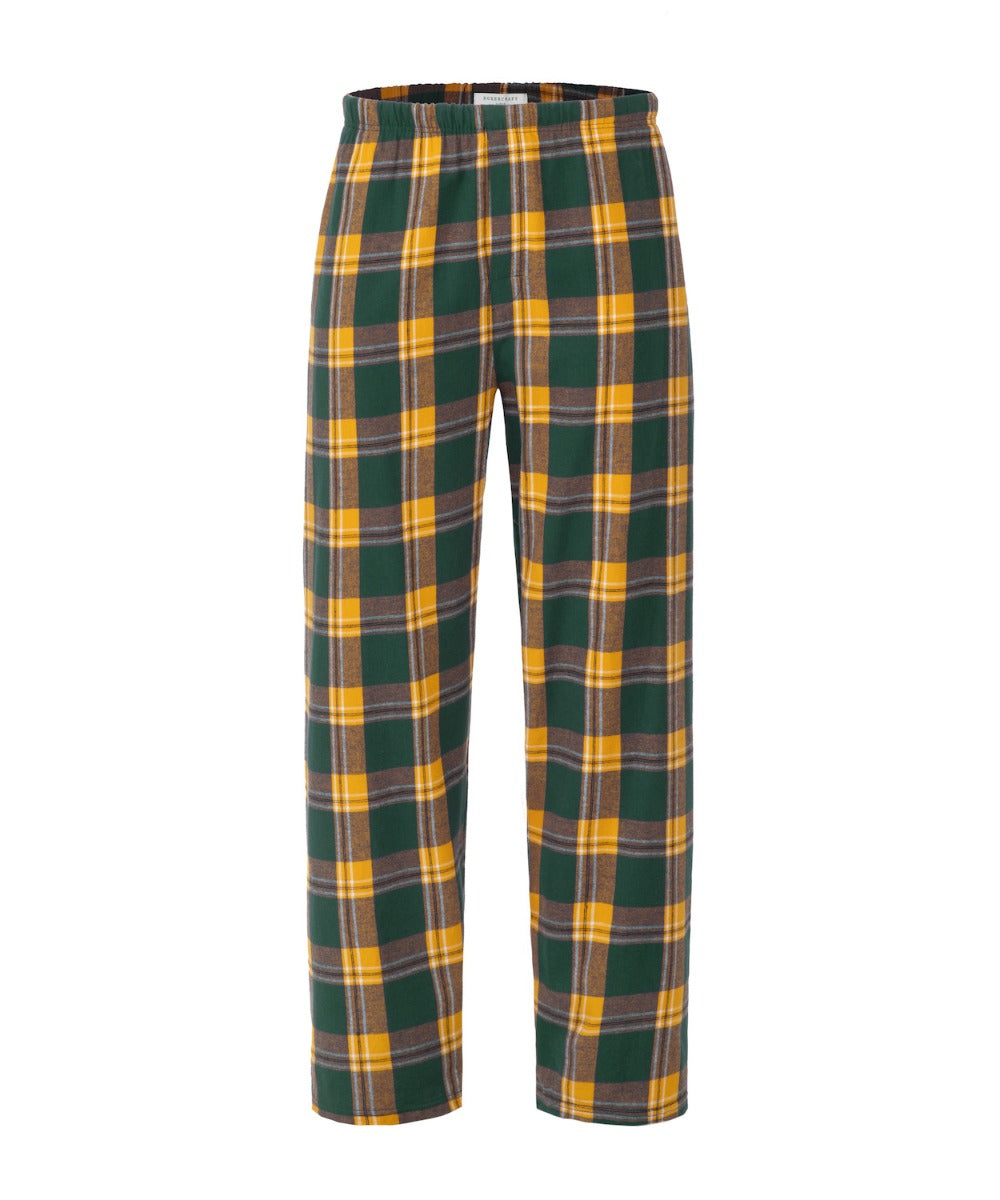 Boxercraft Unisex Flannel Pants Green Gold Flannel Pants with Custom Text