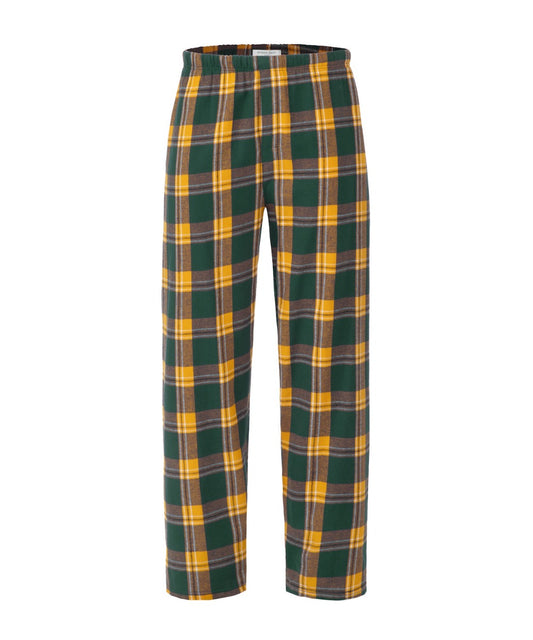 Boxercraft Unisex Flannel Pants Green Gold Flannel Pants with Custom Text