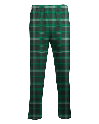 Boxercraft Unisex Flannel Pants Light and Dark Green Flannel Pants with Custom Text
