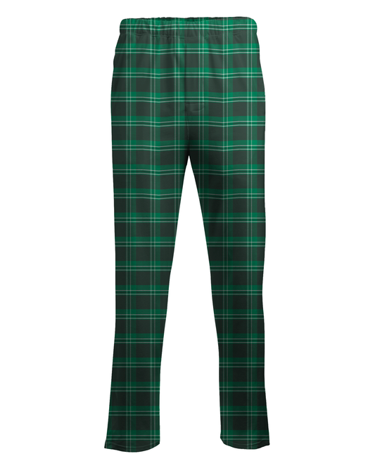 Boxercraft Unisex Flannel Pants Light and Dark Green Flannel Pants with Custom Text
