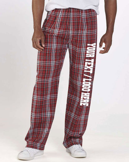 Boxercraft Unisex Flannel Pants Garnet Flannel Pants with Custom Text