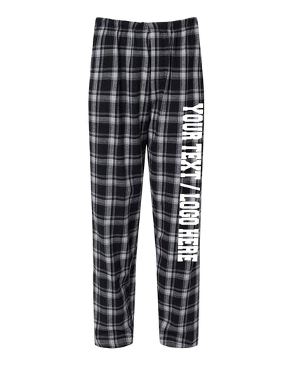 Boxercraft Unisex Flannel Pants Heritage Black Flannel Pants with Custom Text