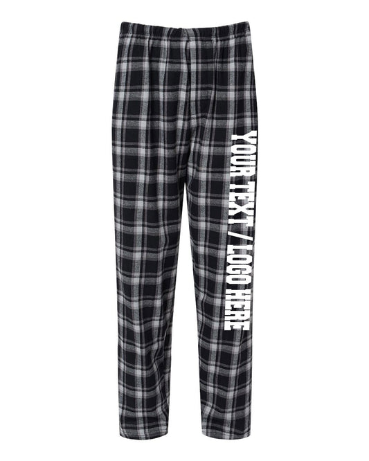 Boxercraft Unisex Flannel Pants Heritage Black Flannel Pants with Custom Text