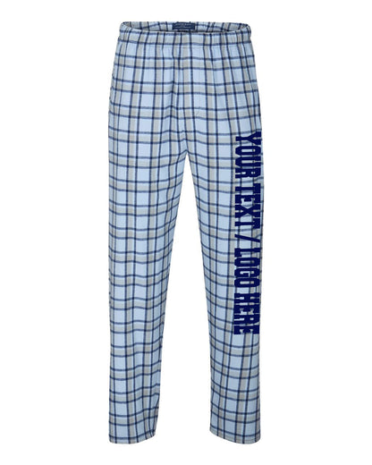 Boxercraft Unisex Flannel Pants Heritage Columbia Blue Flannel Pants with Custom Text
