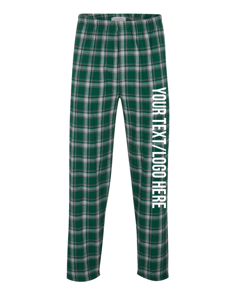 Boxercraft Unisex Flannel Pants Heritage Green Flannel Pants with Custom Text