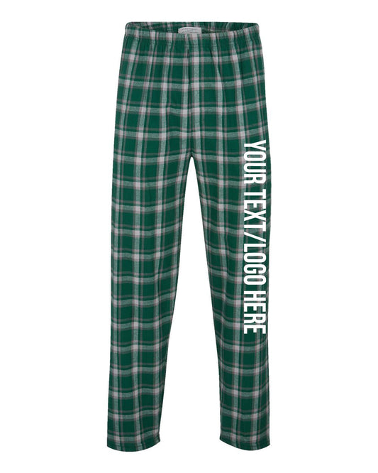 Boxercraft Unisex Flannel Pants Heritage Green Flannel Pants with Custom Text