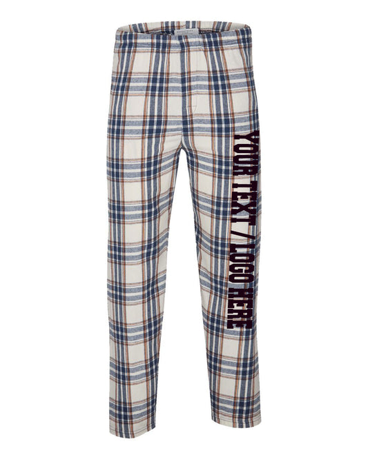 Boxercraft Unisex Flannel Pants Indigo Flannel Pants with Custom Text
