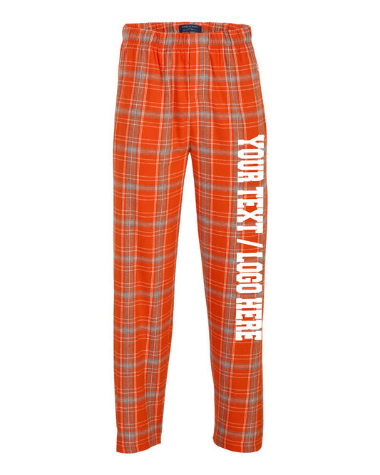 Boxercraft Unisex and Youth Flannel Pants Kingston Burnt Orange Flannel Pants with Custom Text