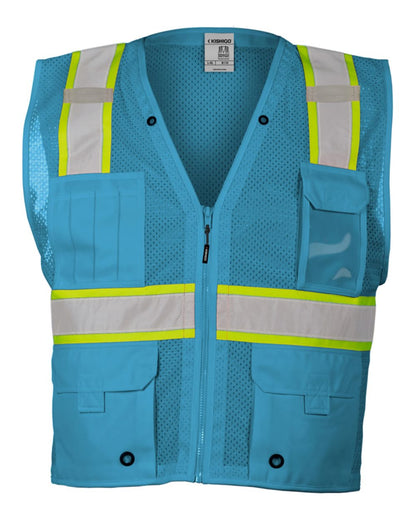 Kishigo - EV Series® Enhanced Visibility Multi-Pocket Mesh Vest - B100-111 Custom w/ Solid or Reflective Print