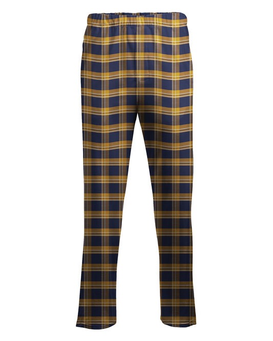 Boxercraft Unisex Flannel Pants Navy Gold Combo Flannel Pants with Custom Text