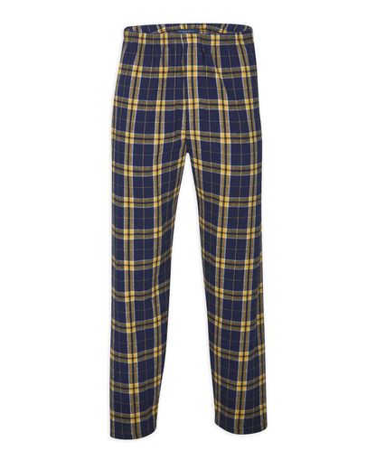 Boxercraft Unisex and Youth Flannel Pants Navy and Gold Flannel Pants with Custom Text