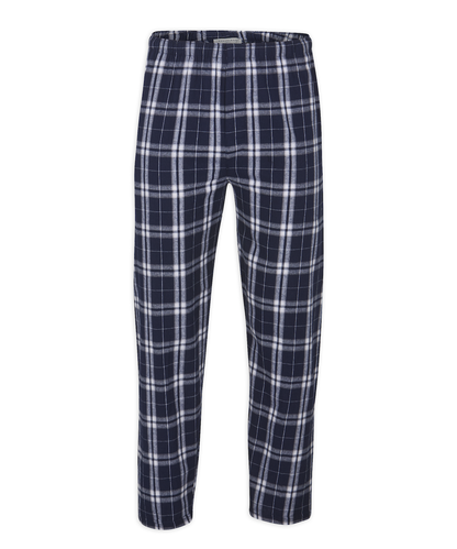 Boxercraft Unisex Flannel Pants Navy and Silver Flannel Pants with Custom Text