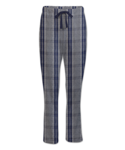 Boxercraft Ladies Haley Flannel Pants Oxford Grey and Navy Color Pants with Custom Text