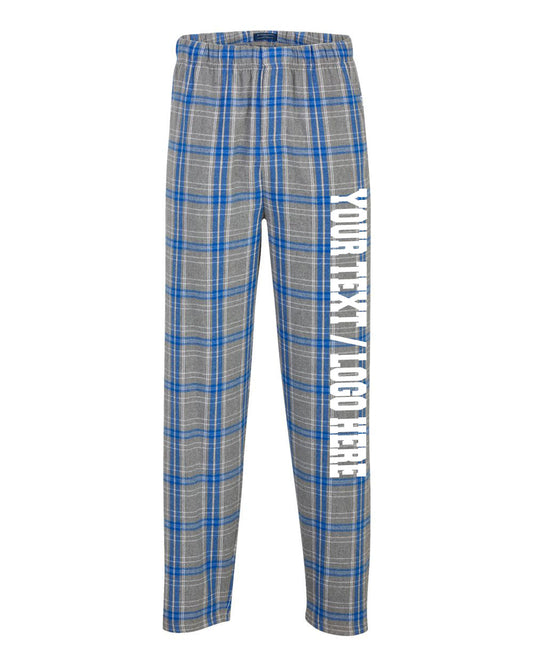Boxercraft Unisex Flannel Pants Oxford Royal Flannel Pants with Custom Text
