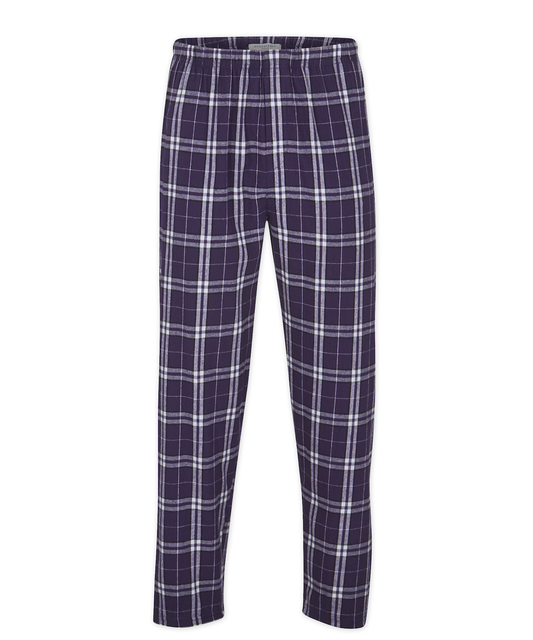 Boxercraft Unisex and Youth Flannel Pants Purple and White Flannel Pants with Custom Text