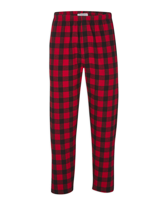 Boxercraft Unisex and Youth Flannel Pants Red and Black Buffalo Flannel Pants with Custom Text