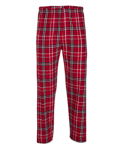 Boxercraft Unisex and Youth Flannel Pants Red and White Flannel Pants with Custom Text