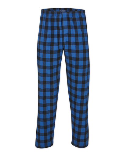 Boxercraft Unisex Flannel Pants Royal Black Buffalo Flannel Pants with Custom Text