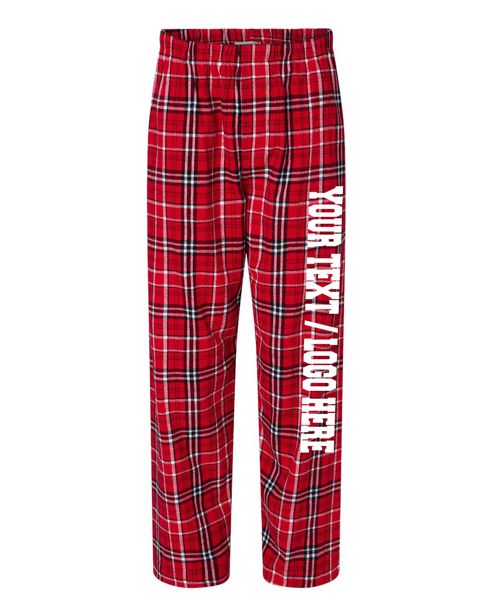 Boxercraft Unisex and Youth Flannel Pants Red and White Flannel Pants with Custom Text