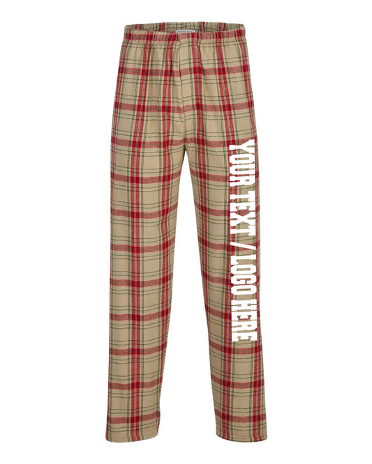 Boxercraft Unisex Flannel Pants BW Reindeer Flannel Pants with Custom Text
