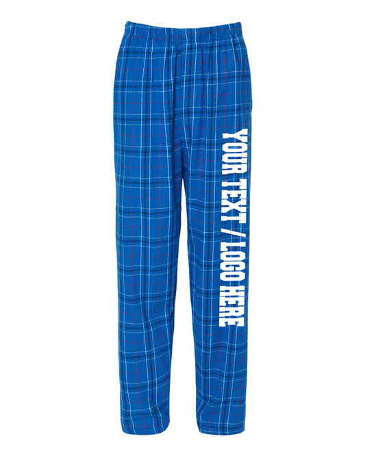 Boxercraft Unisex Flannel Pants Royal Field Day Flannel Pants with Custom Text