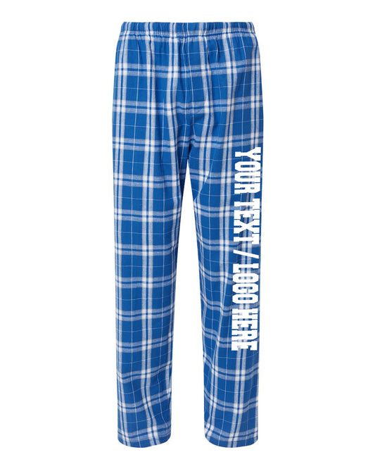 Boxercraft Unisex and Youth Flannel Pants Royal Silver Color Pants with Custom Text